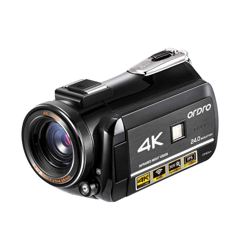 AC3 4K WiFiデジタルビデオカメラ ビデオカメラ DVレコーダー 24MP 30XズームIRナイトビジョン 3.1インチ IPS LCDタッチスクリーン