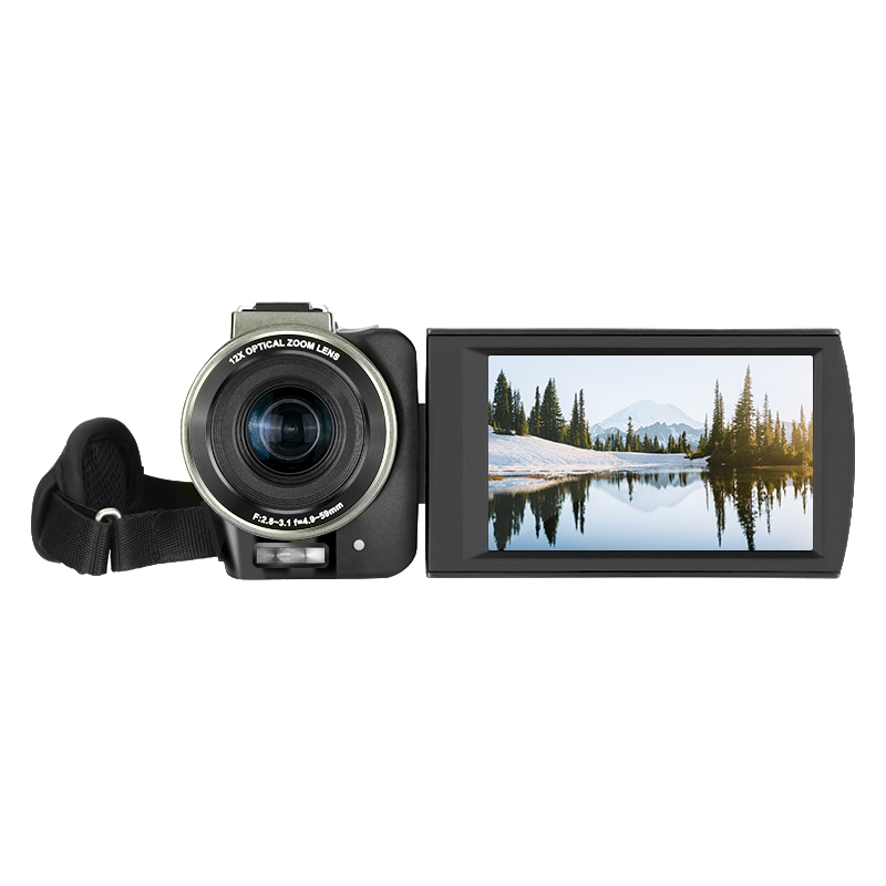 ORDRO AX60 4K 60FPS ビデオカメラ デジタルビデオカメラ 3.5"IPS HD 1080P 12倍光学ズーム＆100倍ズーム Vlog, YouTube