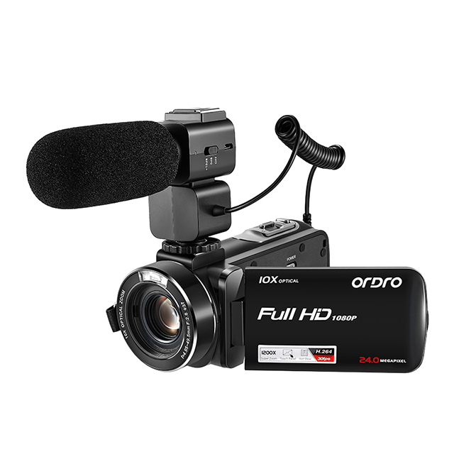 ORDRO z82 HDライブカメラ 光学10倍ズームカメラ 家庭用デジタルDV 手ぶれ補正